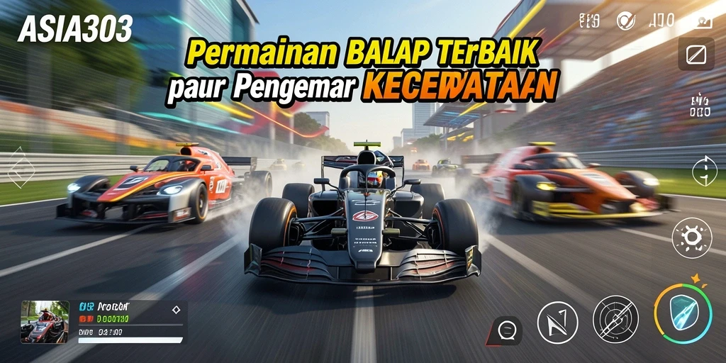 Tampilan seru dari gameplay balap ASIA303 dengan kendaraan yang melaju kencang.