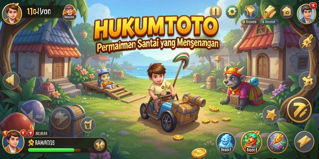 Tampilan gameplay menarik dari HUKUMTOTO yang penuh warna.