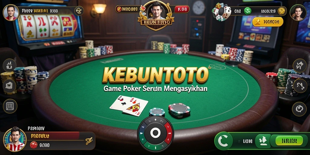 Screenshot KEBUNTOTO menampilkan aksi seru dalam permainan poker.