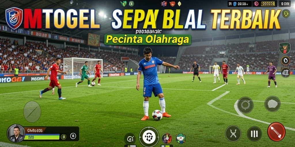 Screenshot gameplay OMTOGEL dengan aksi sepak bola yang mendebarkan.