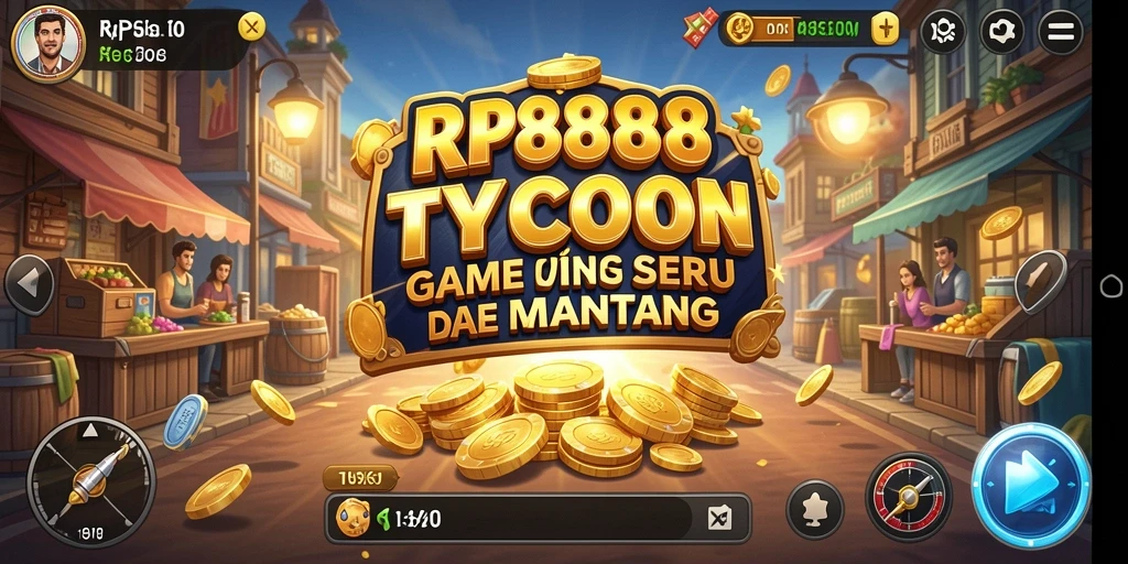 Screenshot utama RP8888 menunjukkan gameplay Tycoon yang menarik.