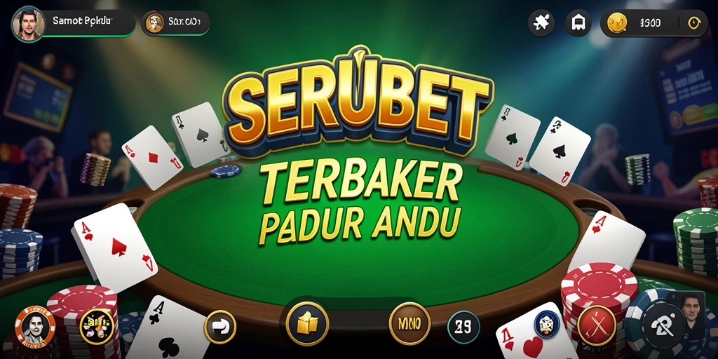 Tampilan menarik dari gameplay poker di SERUBET.