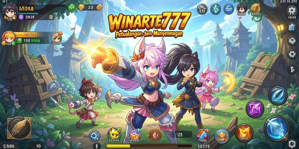 Tampilan menarik dari gameplay WINRATE777 dengan karakter Anime.